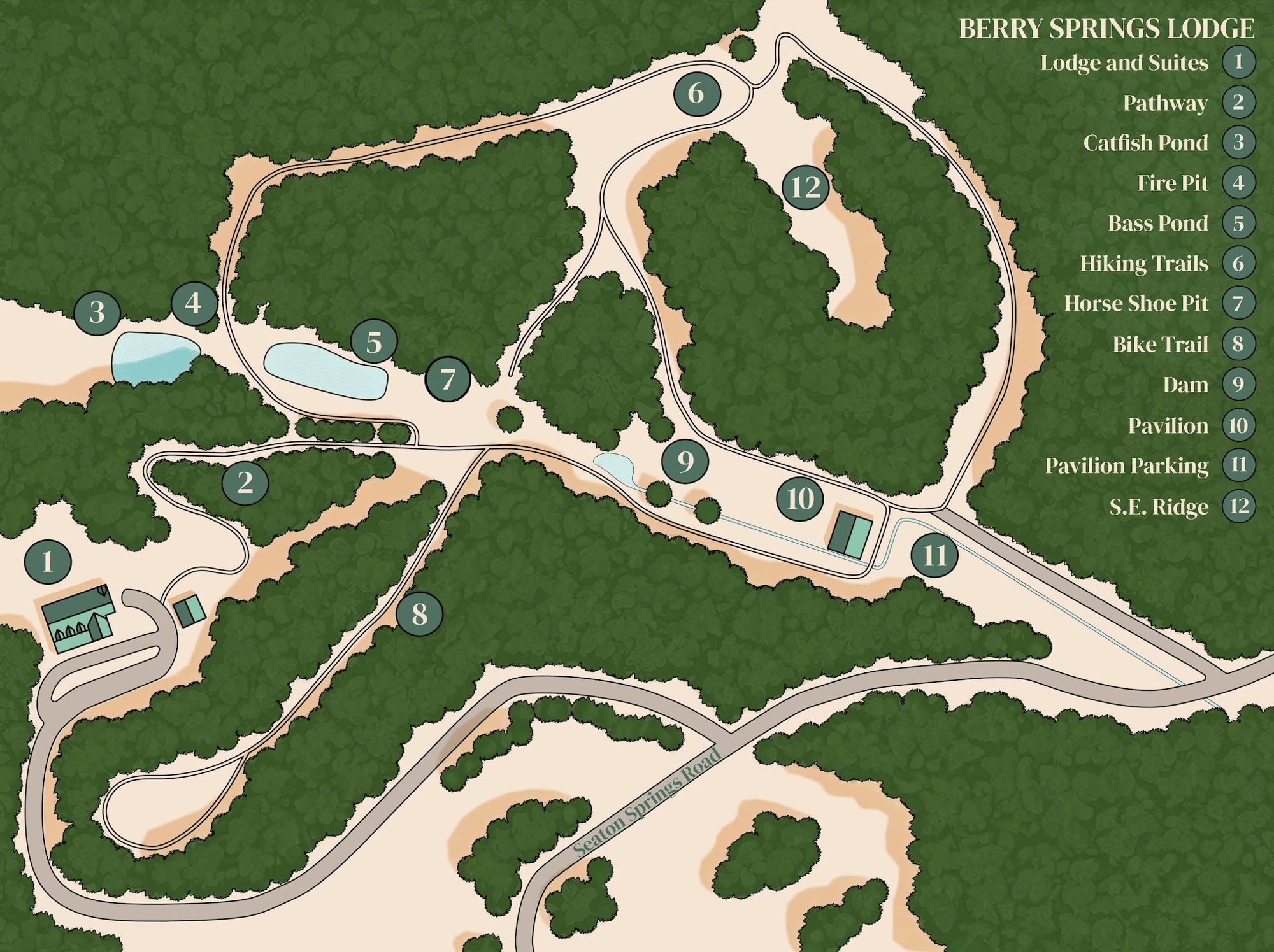 Berry Springs Lodge Site Map